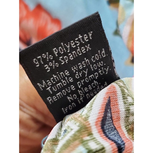 Win Win Women Blue Polyester Round Neck Short Sleeve Casual Top Blouse Size S/M - Picture 8 of 9